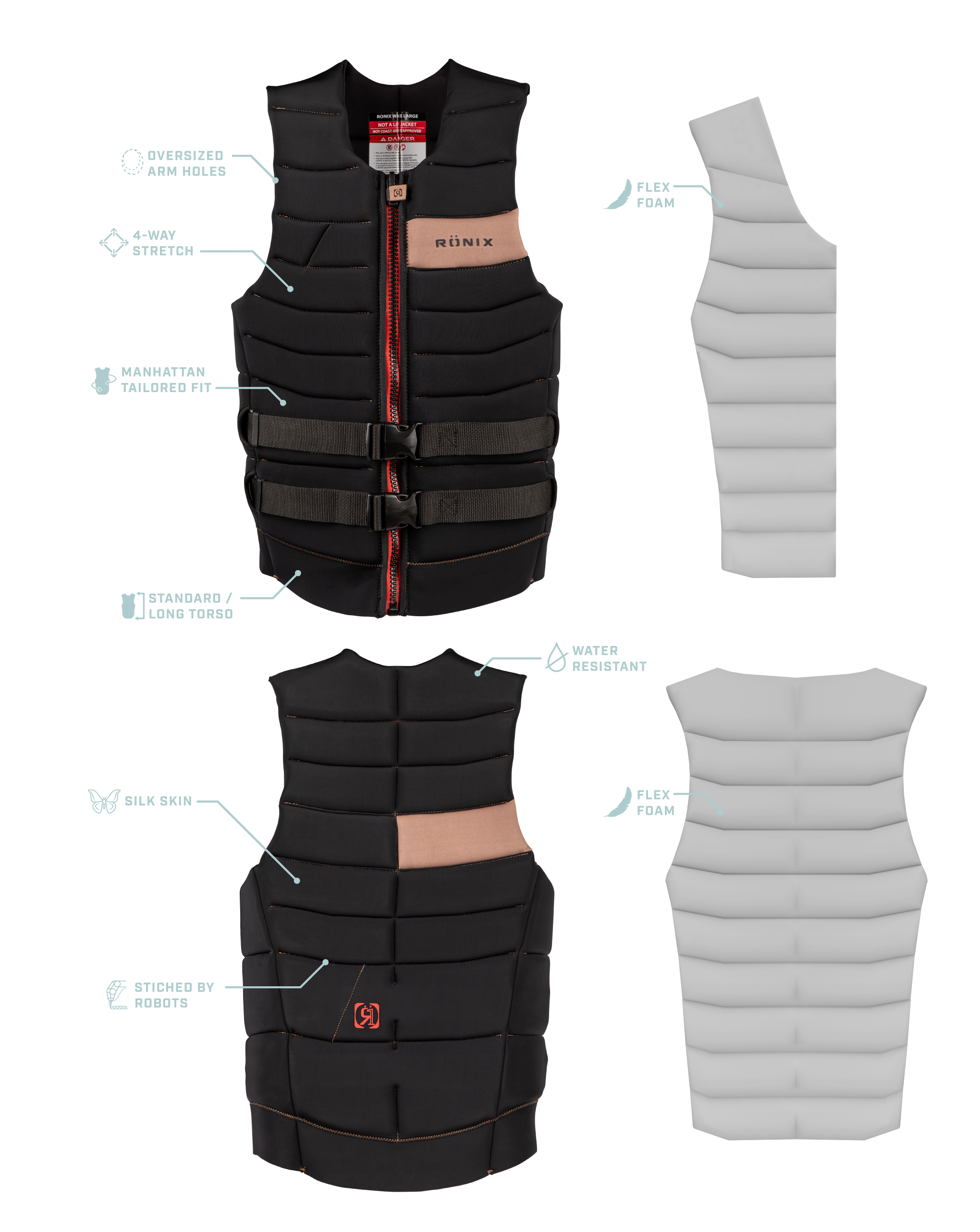 Ronix Vader Men's Impact Life Vest Ronix Vader Men's Impact Life Vest