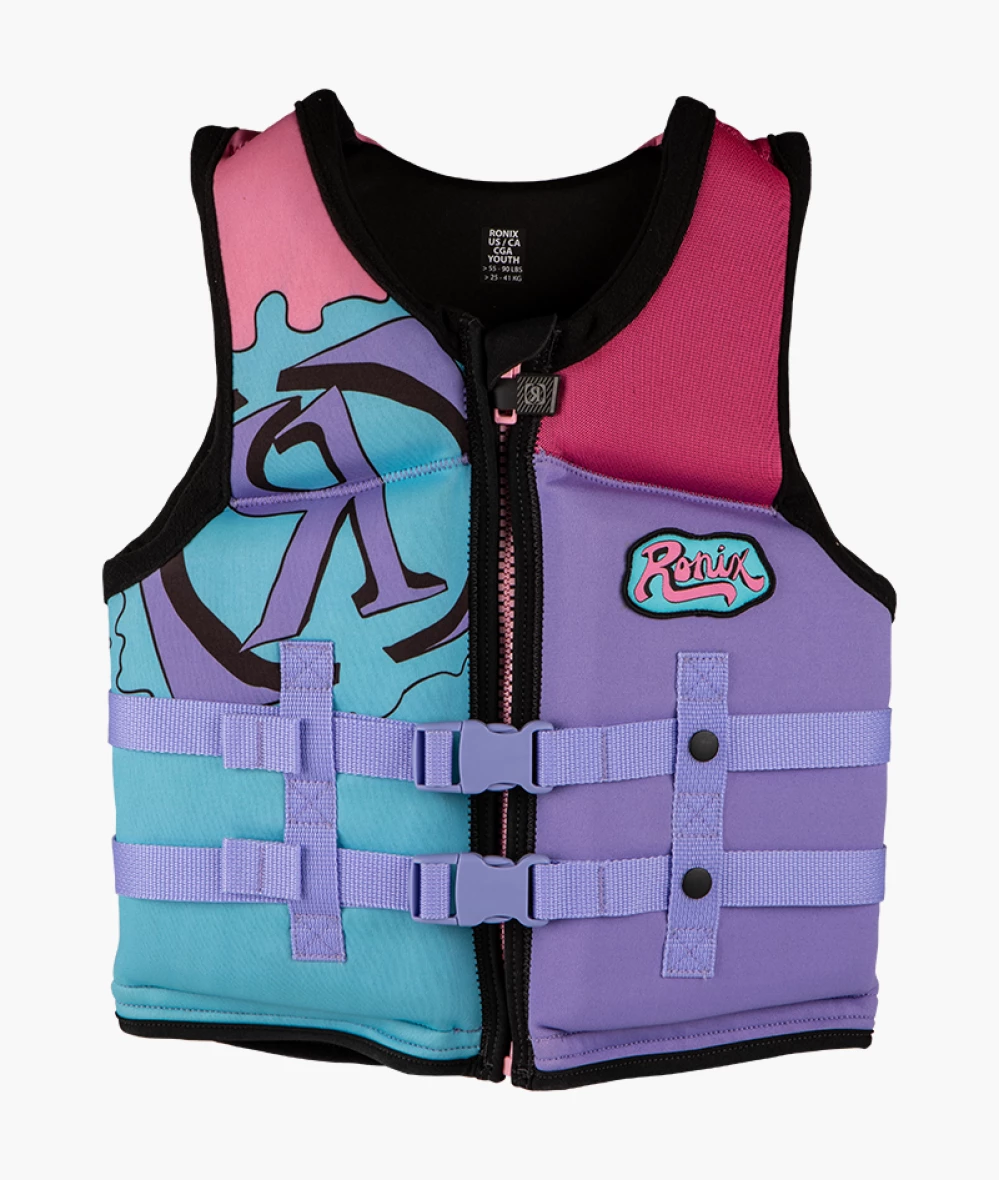 PASS THE ROCK RACCOONS 洛南高校チャンピオンウェア Ronix August Youth CGA Vest | Coast Guard Approved Girls Life