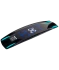 Ronix RXT wakeboard graphic, right angled base shot of the bottom of board, showing color gradient RXT with veil material, white Ronix icon