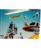 Ronix Supreme wakeboard graphic, showing a fish market sign, a pelican, a Disney tram, boys on a diving board, a woman with a scub tank