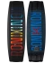 Top and base image of Ronix Men's Vault wakeboard, black board with color gradient. Image shows large Ronix text, with Ronix logos.