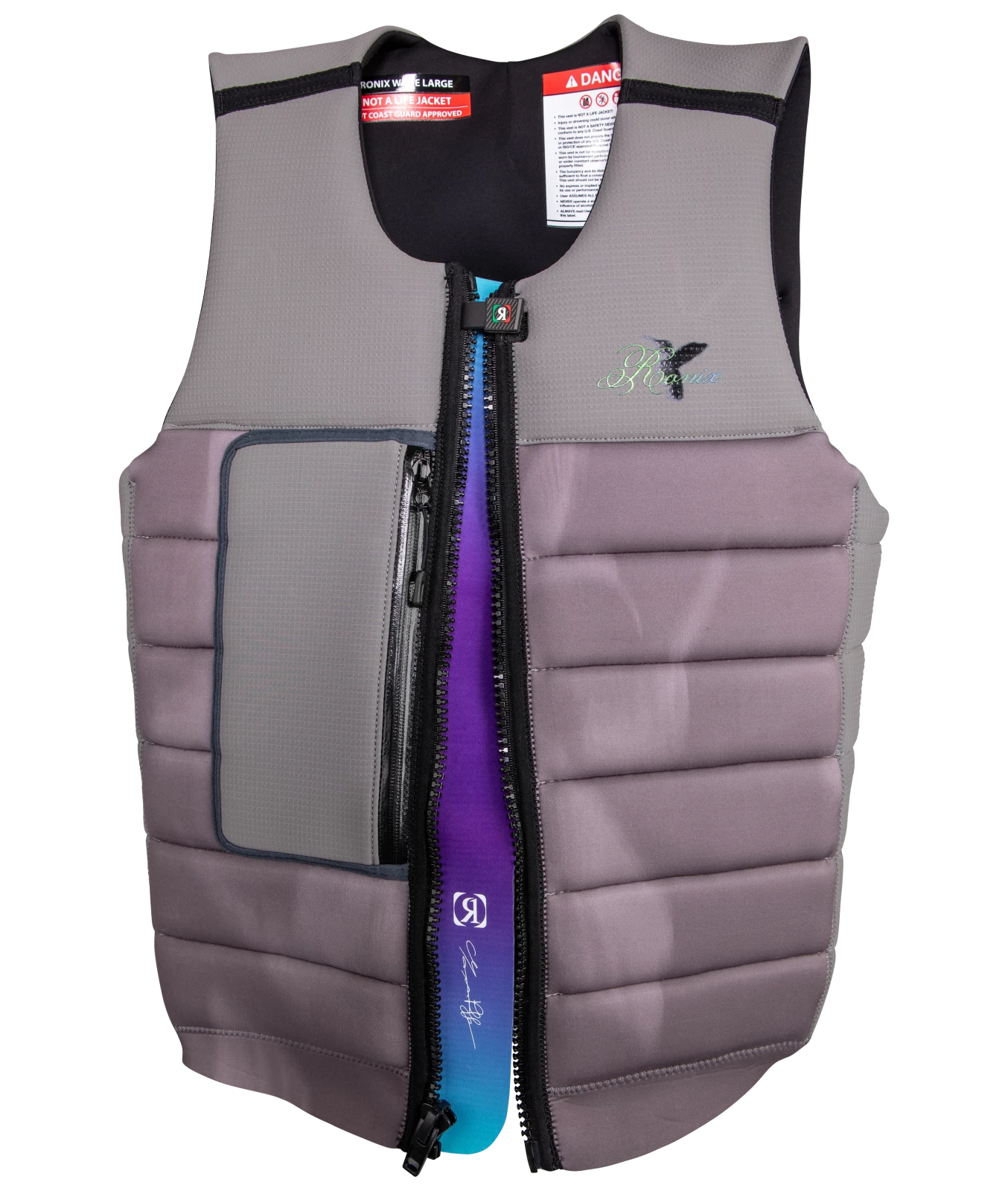 RONIX-LIFE-JACKET-MENS-MIXTAPE-IMPACT-2027-FRONT-UNZIPPED
